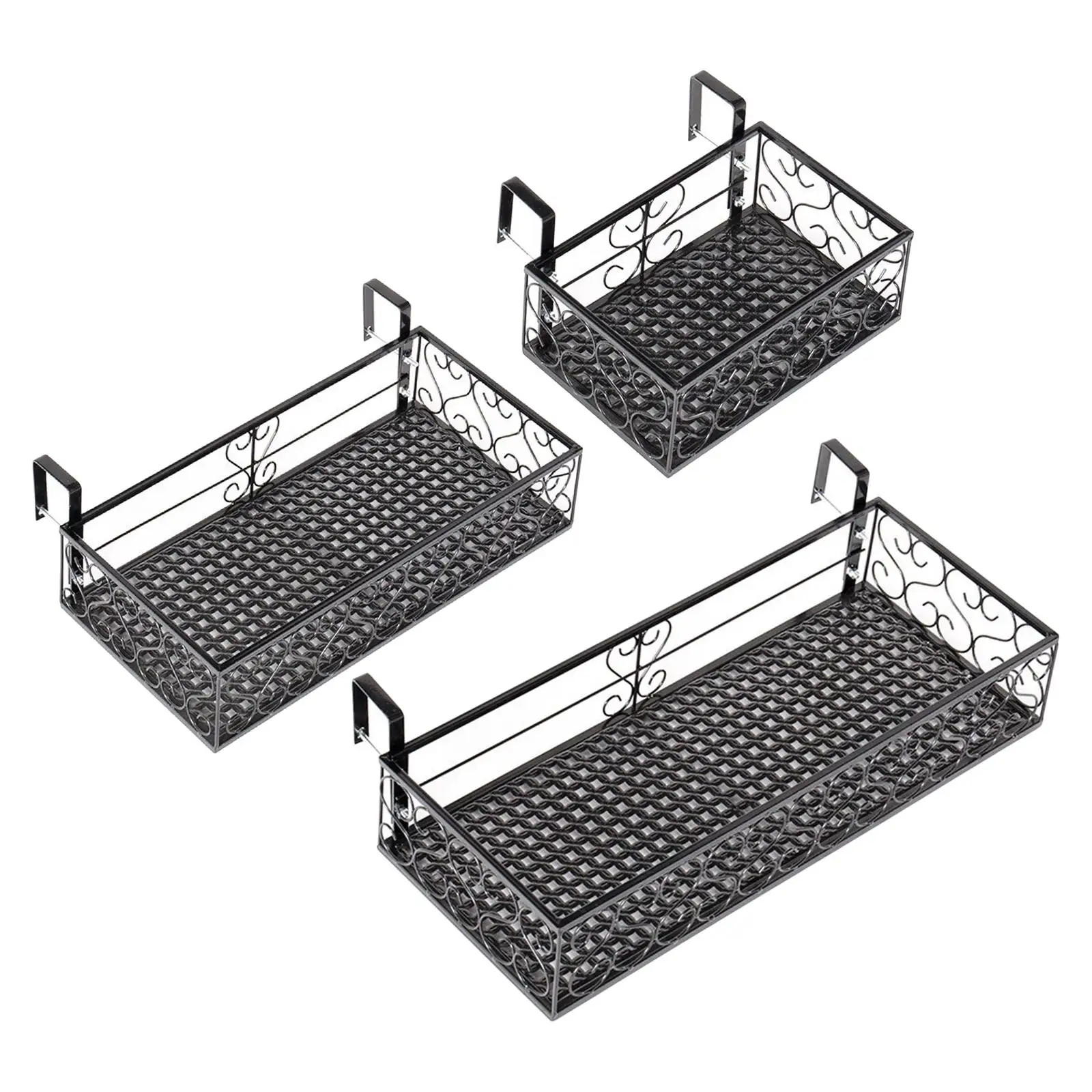 Wrought Iron Metal Planter Holder er Balcony Flowerpot ing Racks Stand Basket for Indoor and Outdoor Porches Patio Decor