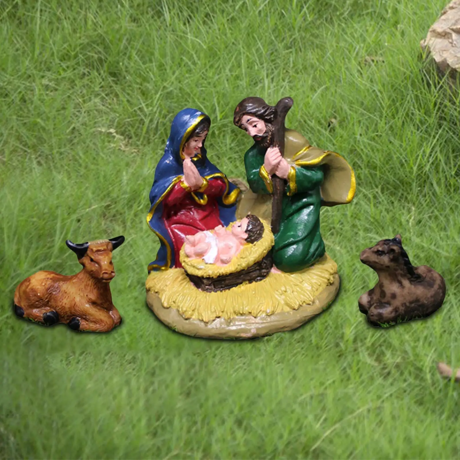 Holy Family Statue Home Decor Collection Ornaments Resin for Home Xmas Gift