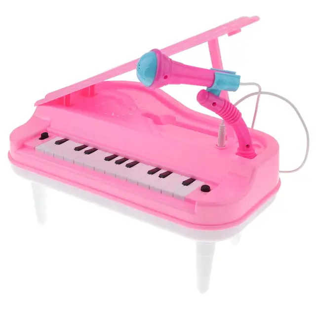 Teclado de Piano de Música Digital, 2 Fontes de Alimentação Rosa 22 Músicas  Teclado Infantil Piano Educacional Com Microfone para Maiores de 3 Anos  para Atividades Ao Ar Livre