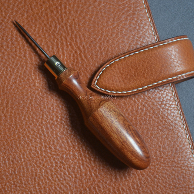 Homemade Handmade Leather Piercing Tools Awl Solid Wood Olive Cone