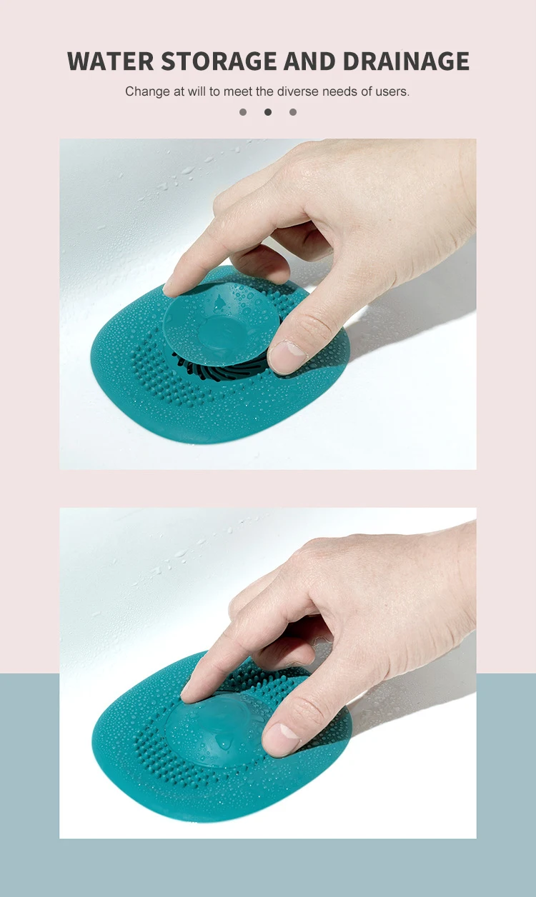 2Pcs Bathroom Hair Catcher Stopper Shower Floor Drain Cover Filter Deodorant Anti-clogging Kitchen Sink Plug Drain Strainer