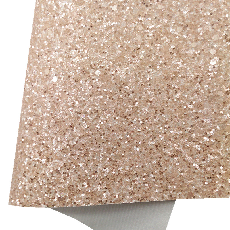 Description Picture 5 of itemNude Chunky Glitter Leather Roses Custom Leather Metallic Synthetic Leather Vinyl Leather Sheets For Bows DIY 21x29CM Q835