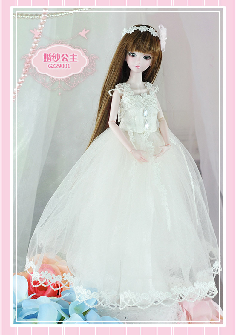 14 jointed very beautiful 29cm 11'' BJD Doll dolls Princess Hair + Makeup + Cloth +shoes pullip