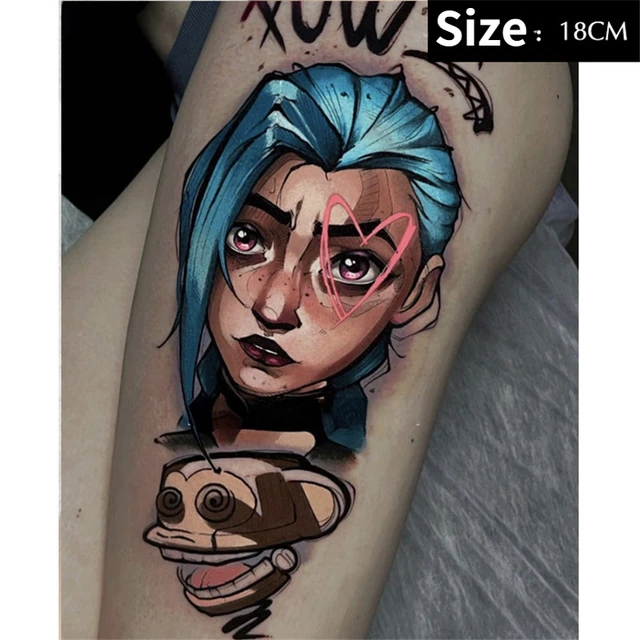 Anime Jinx Temporary Tattoos Arcane Cartoon Waterproof Fake Tatto League  Body Art Graffiti Big Size Tatoo Sticker for Women Men - AliExpress