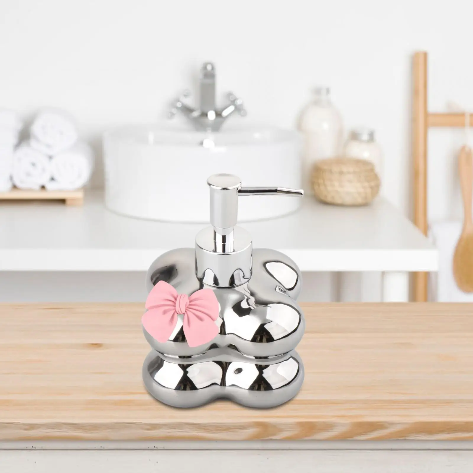 Ceramic Soap Dispenser 370ml Minimalist Lotion Dispenser with Pump Empty Bottle for Hotel Kitchen Bedroom Bathroom Laundry