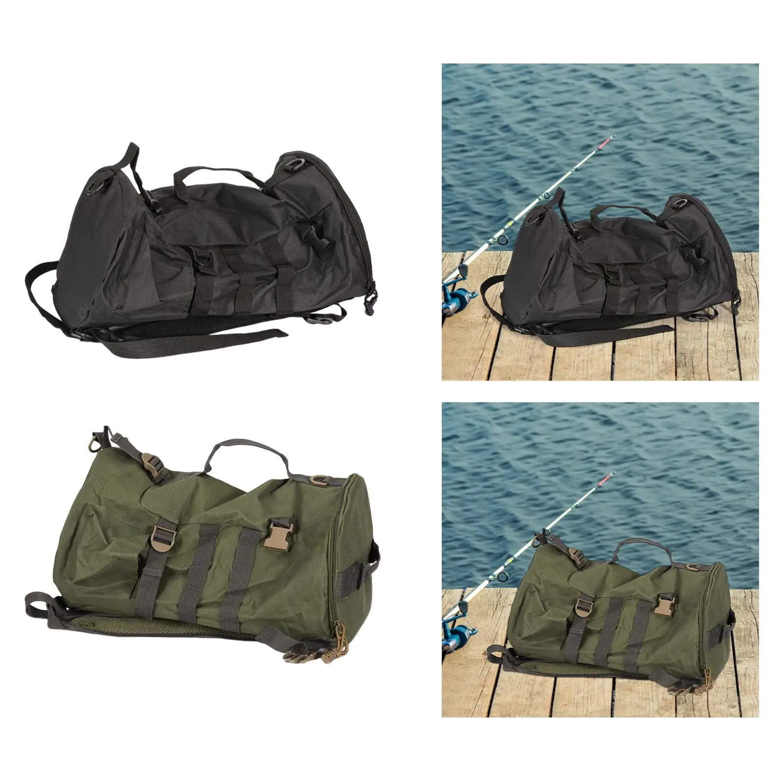 Fishing Tackle Bag Shoulder Bag Water Resistant Portable Fittings Handbag