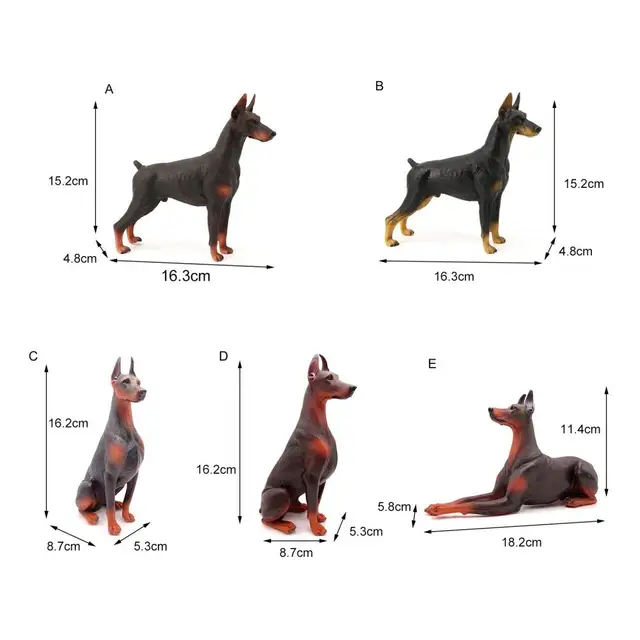 Xyer Doberman Pinscher Model Cognitive Ability Burrs-free Smell-less Action Figure Toy Doberman Pinscher for Children, Size: 1 Pcs Model