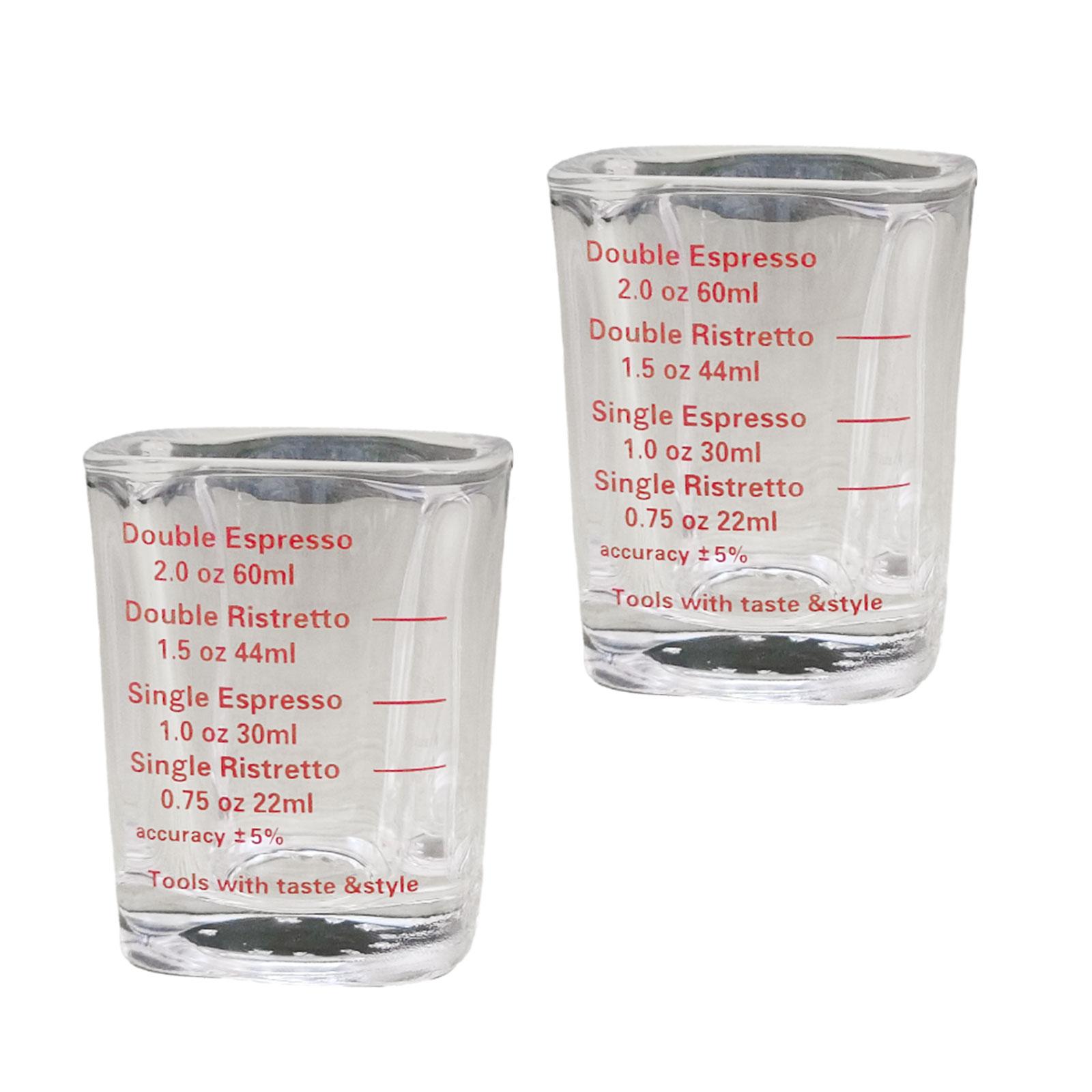 Title 3, 2x Espresso Measuring Glasses with Measuring Sc...