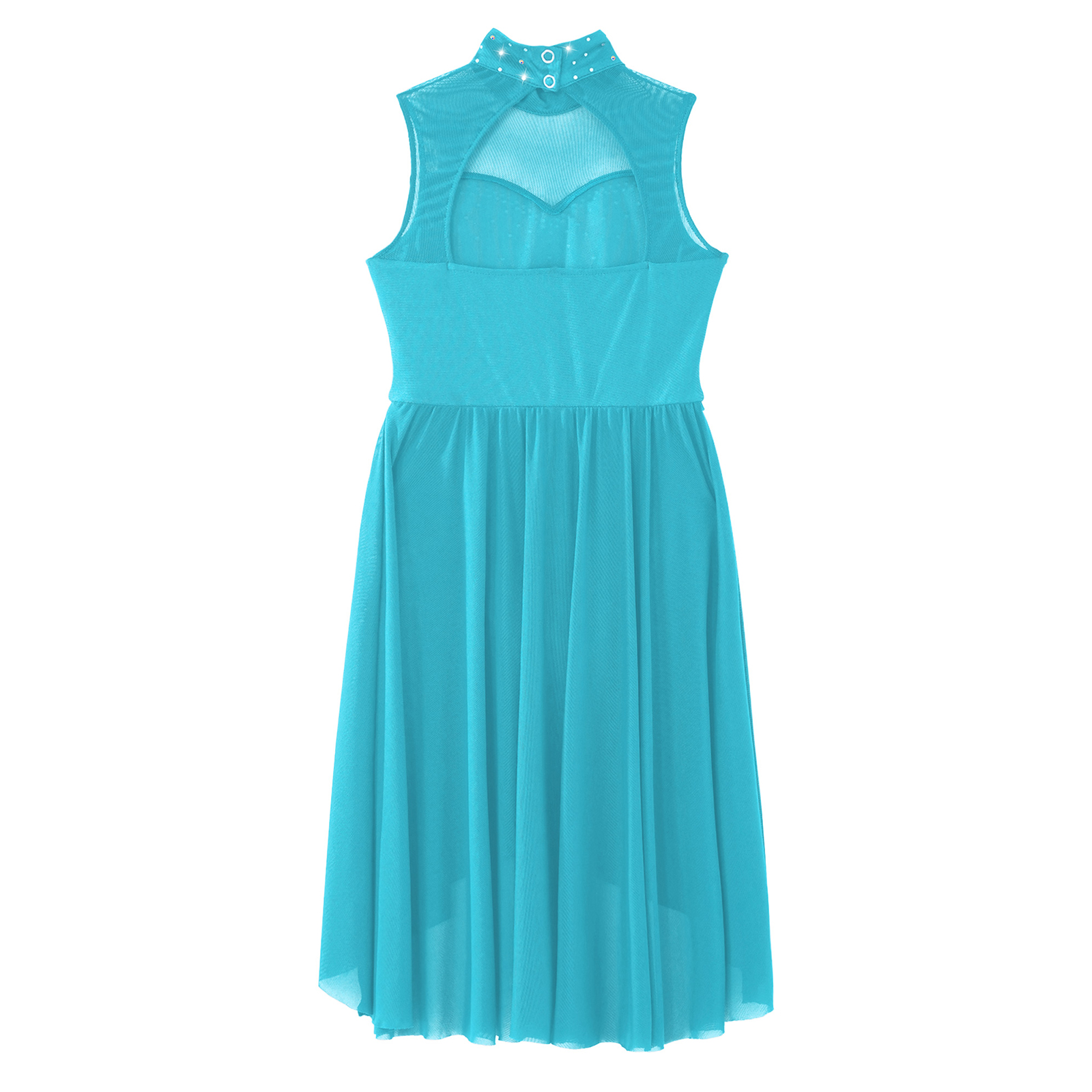 Kinder Mädchen Lyrical Modern Dance Kleid Ärmellos Glänzend Strass Ballett Gymnastik Eiskunstlauf Trikot Kleid Bühne Dancewear – Detail 17