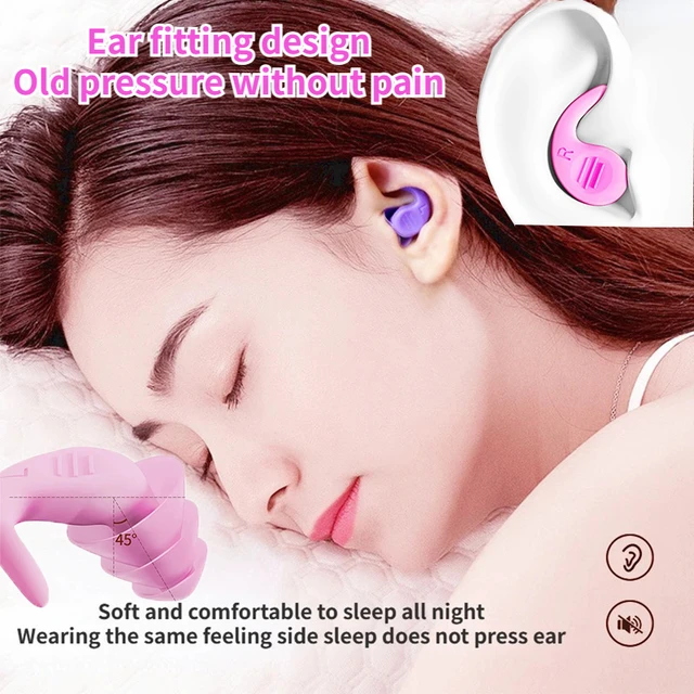 1 paire Silicone bouchons d'oreille isolation phonique oreille protection  bouchons d'oreilles anti-bruit dormir bouchons Protection auditive pour  sommeil - AliExpress
