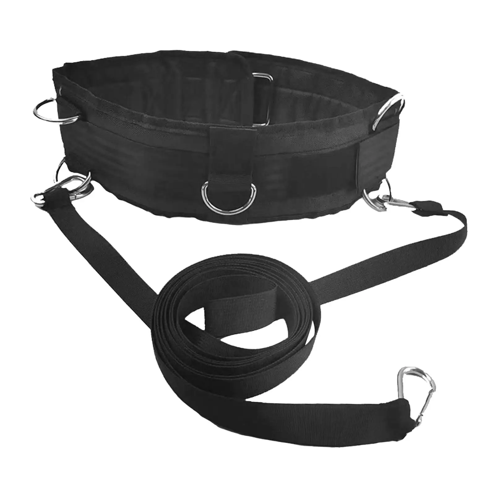 Gym Pulley Strap with Rings Gym Fitness Exercise Waist Belt for Pulling Sled