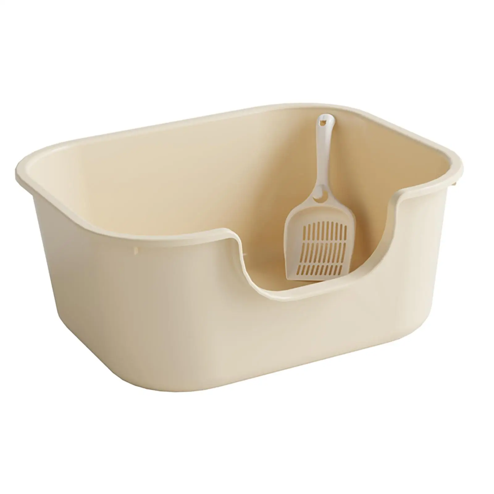 Open Top Pet Litter Tray with High Side Cat Litter Tray Cats Litter Pan Bedpan Cat Litter Basin Cat Toilet Sandbox Extra Large