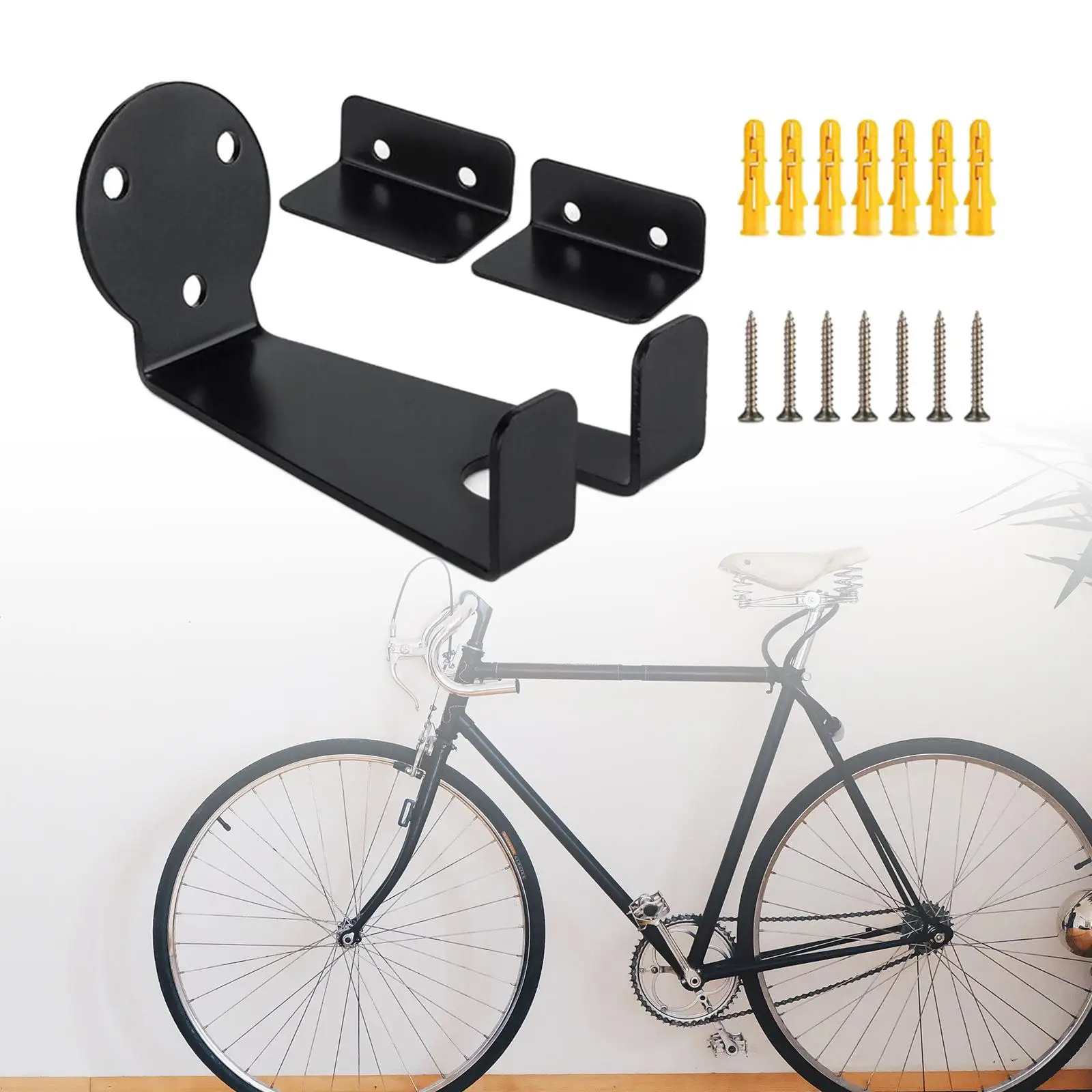 Bicycle Wall Mount, Garage Pedal Mount Hanger Horizontal Bike Wall Rack Bike Holder Bike Storage Hanger Bike Hooks for Bicycles