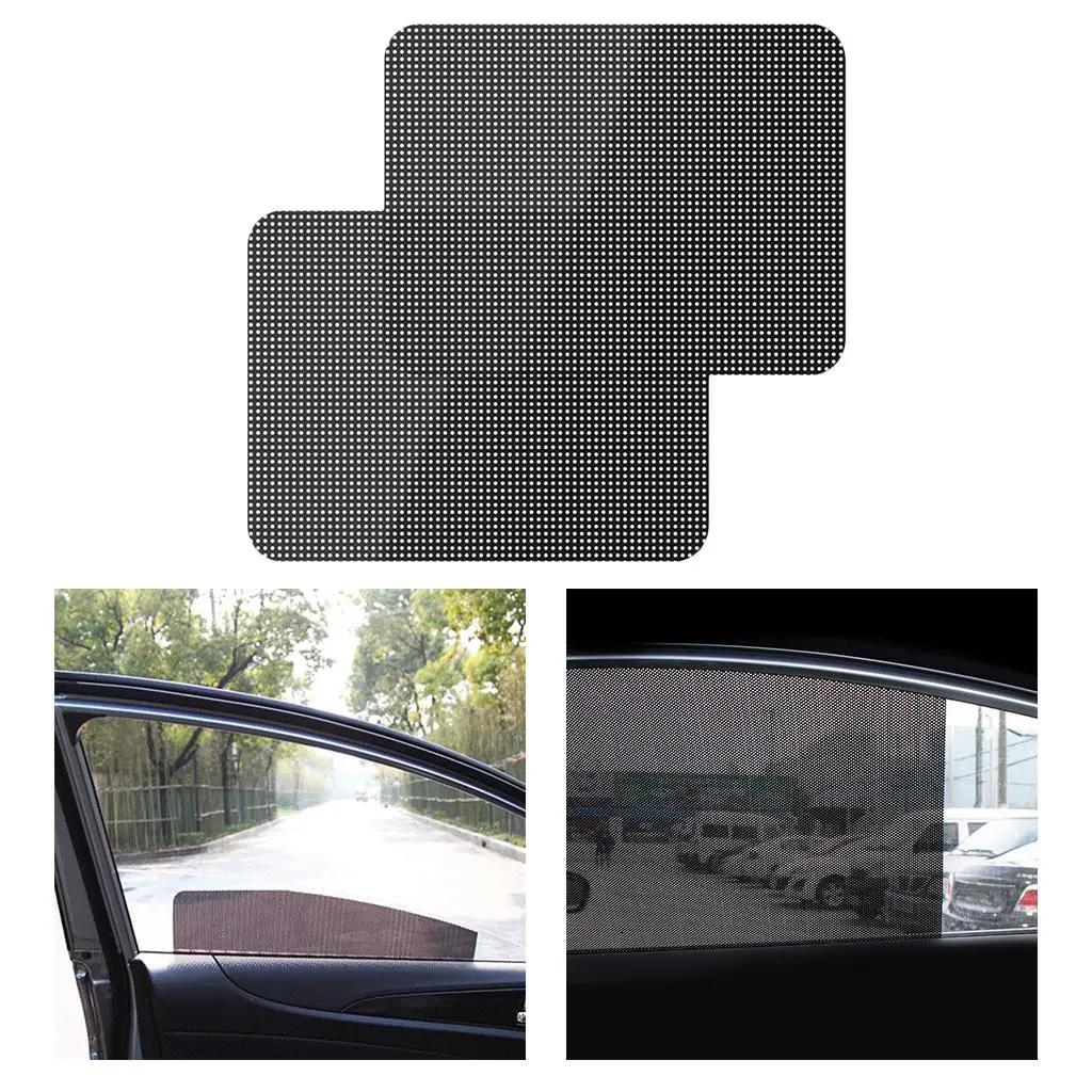 2x Car Auto Side Window Film Windshield Sun Shade Sticker PVC Protector