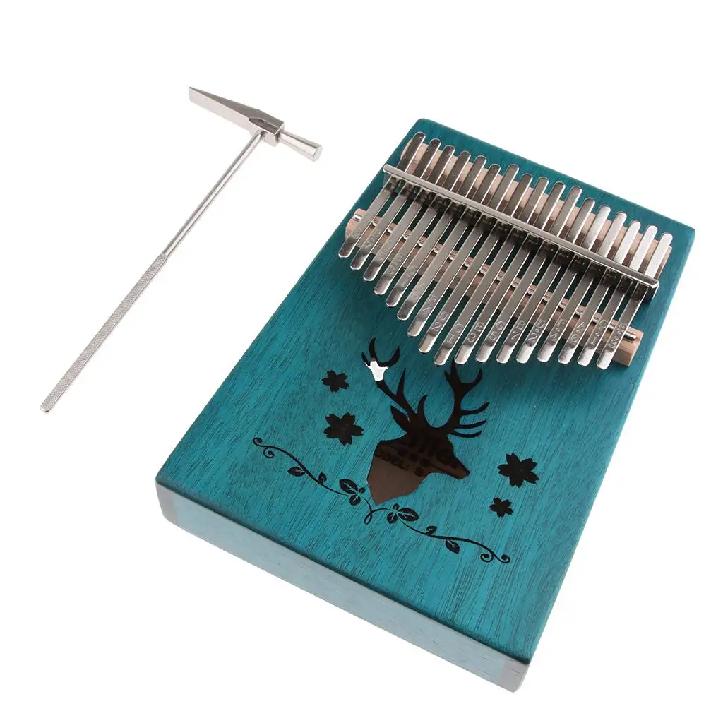 17 Keys Kalimba Thumb Piano, Single Board Professional Finger Piano with Tune