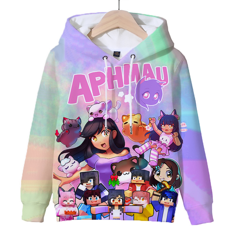 Title 15, Sweat à capuche imprimé Aphmau pour enfants, je...