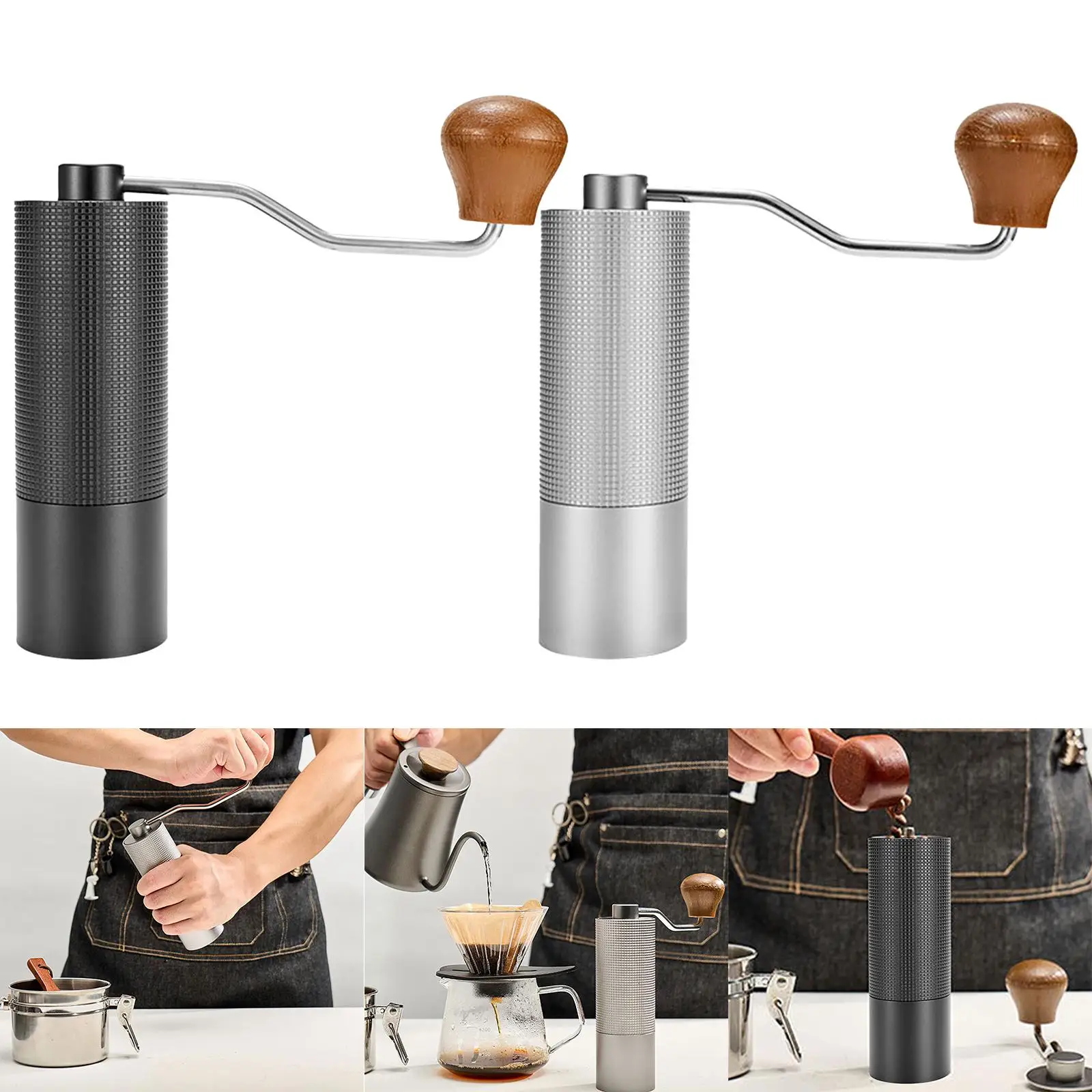 Professional Manual Coffee Grinder Adjustable Knob Easy to Clean Durable for Travel