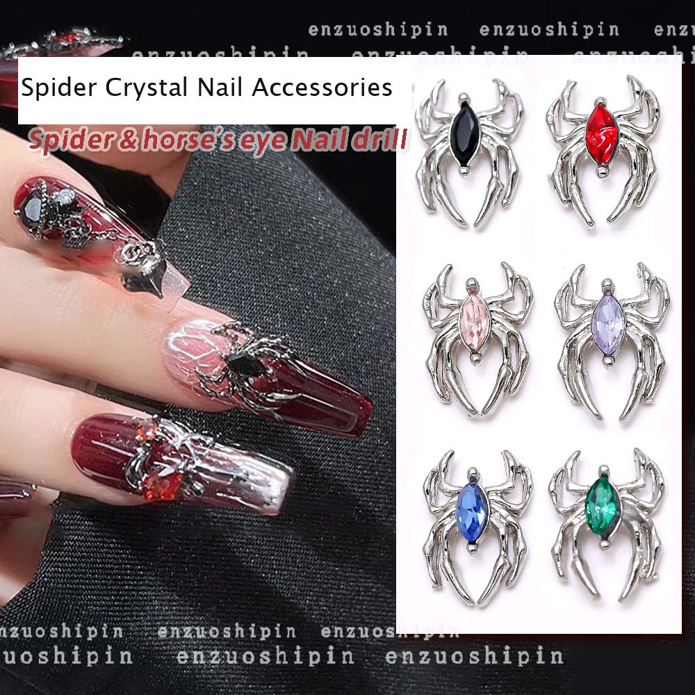 Best of 10Pcs Alloy Spider Nail Art Decorations 3D Black / Pink Rhinestone Glass Crystal Gem Adornment Spider Nail Jewelry Nail Charms Reviews & Tips