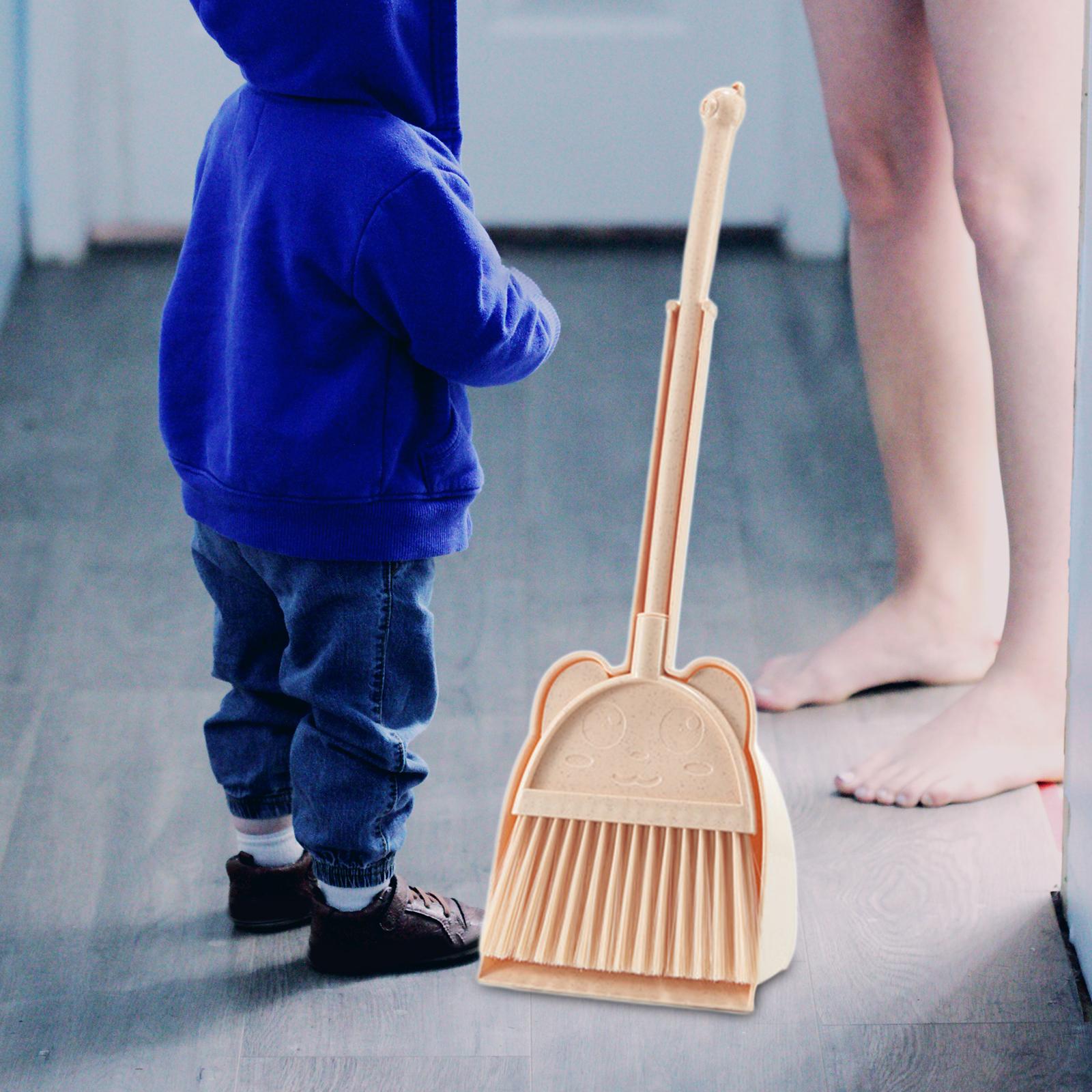 Toddlers Cleaning Toys Set House Cleaning Gifts Little Housekeeping Helper Set Mini Broom with Dustpan for Boys Girls Age 3-6