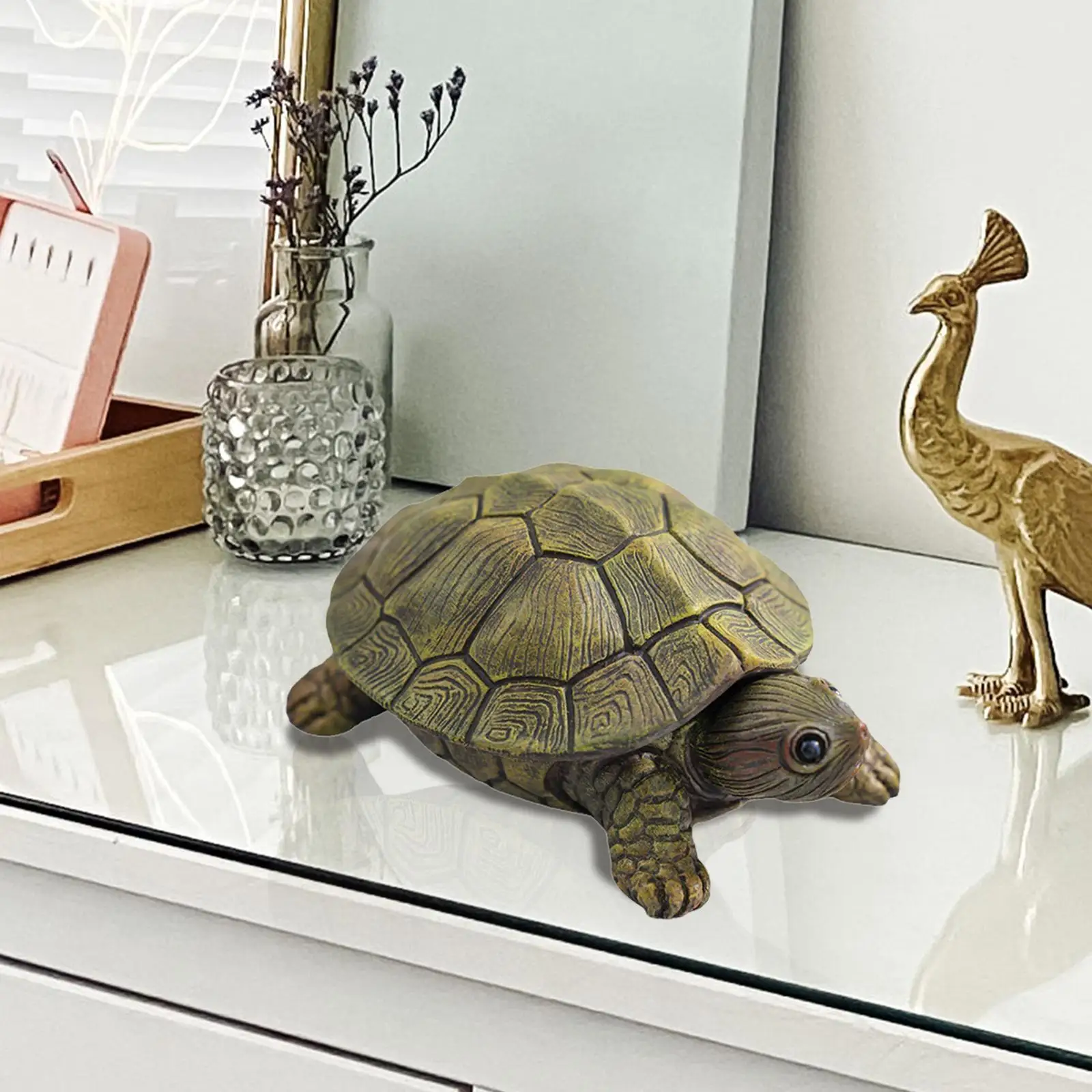 Jewelry Box Ring Home Bedroom Bracelets Turtle Figurine Animal Sculpture