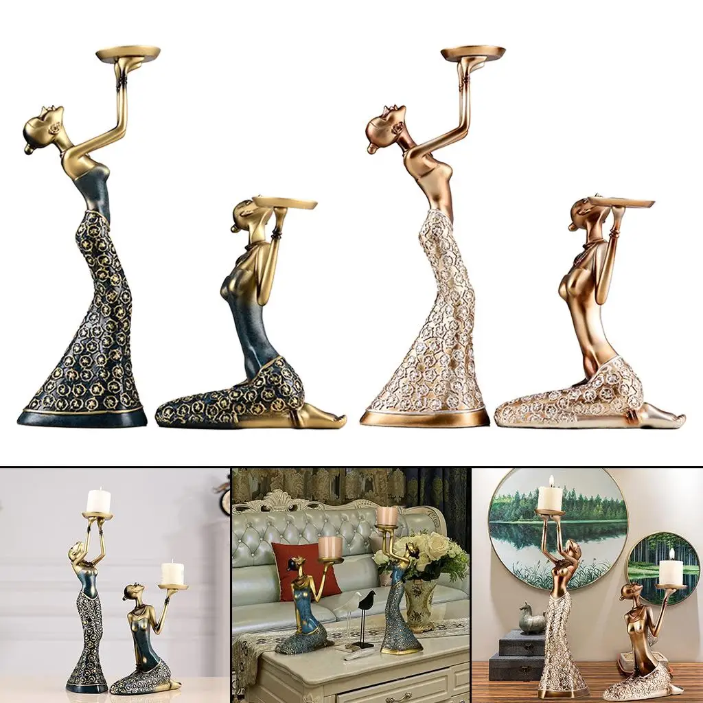 Abstract Figurines Statues Resin Candle Holders Decorations