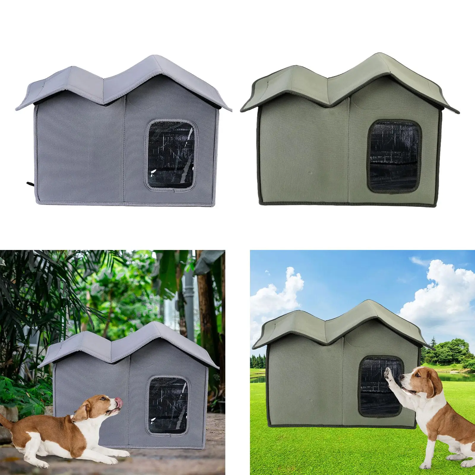 Cat House Villa Tent Cat Kennel Oxford Cloth Foldable Pet Shelter for Kittens or Small Dogs Indoor Courtyard Outdoor Puppy