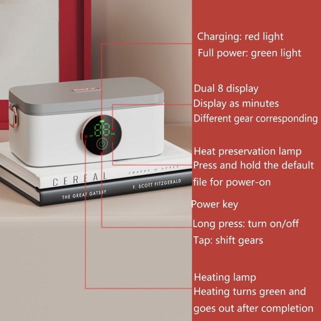 83XC 5-Gear Heating Lunch Box for Work & School Battery Powered