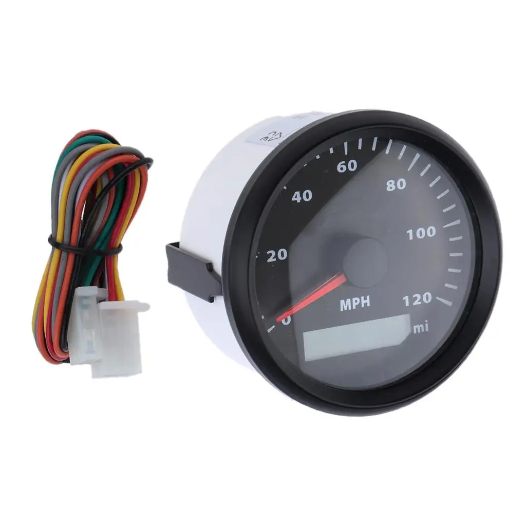 1 Piece Electronic Tachometer 120MPH Speedometer Gauge Kit For Motorcycle # 2