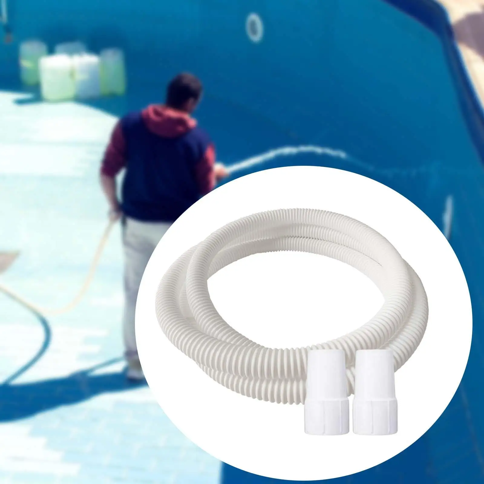 Ground Pool Vacuum Hose, Pool Vacuum Pump Hose, 32mm Diameter, Pool Filter Pump with Swivel Cuff for Swimming Pool Cleaning