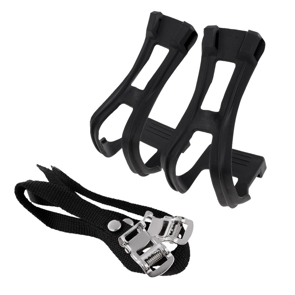 1 Pair   Bike Racing Road Mountain Toe Clips and Straps Durable,