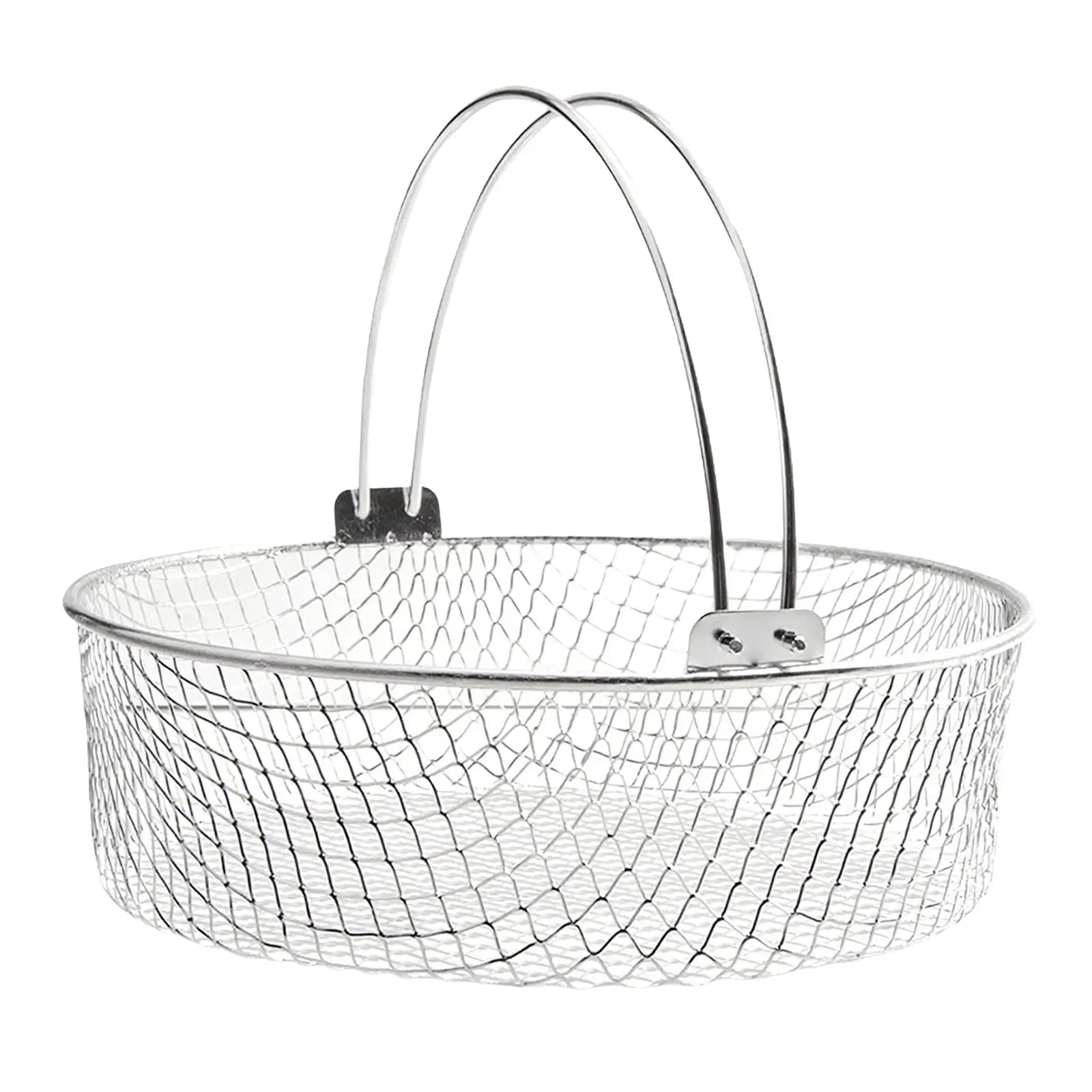 304 Stainless Steel Air Fryer Basket with Handle Food Container Strainer for Kitchen Home