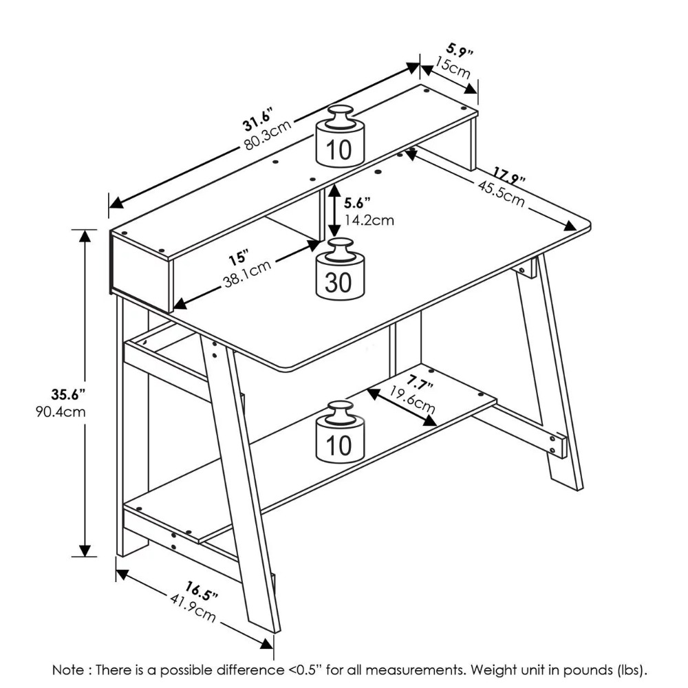 Title 6, Furinno 14054 Simplistic A-Frame Computertisch ...