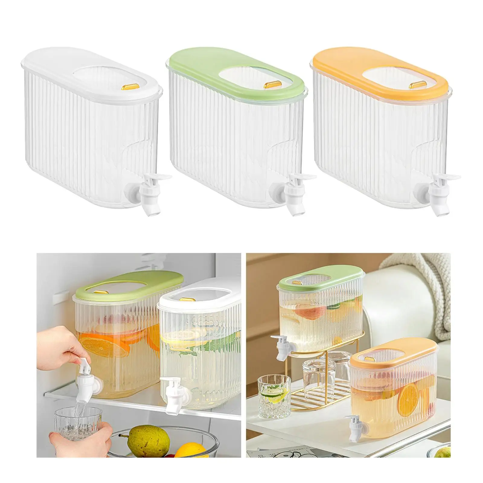 Refrigerator Cold Kettle with Faucet Drink Container Water Jug Dispenser Juice Water Pitcher Lemonade Bucket for Home