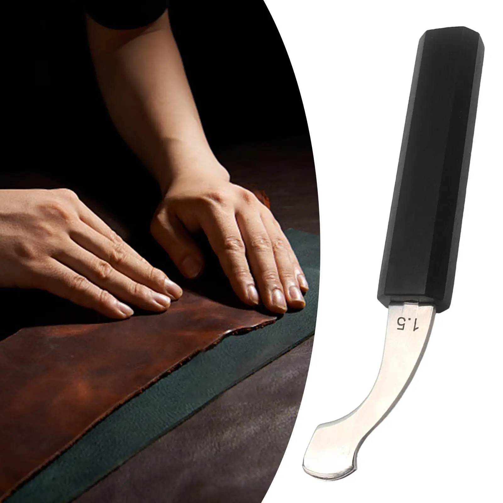 Leather Edge Creaser Outside Leather Edge Durable Stainless Steel Wooden Handle Hand Tool Leather Edge Tool Edge Creasing Tool
