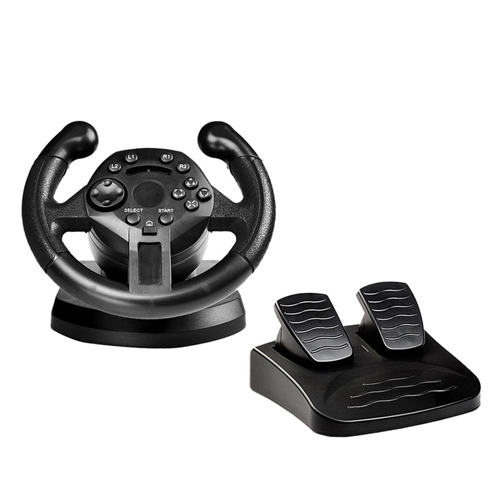 Steering Wheel with Pedals For PS3/ 3 PC, Steering Wheel Controller Accessory for Console Car Racing Driving Games