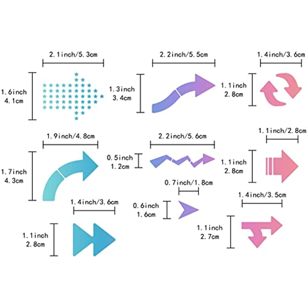 Металлический трафарет со стрелками, изогнутые стрелы, трафарет для  многоразового возврата стрелы, трафареты для журнала, шаблон с символами  стрелки | AliExpress