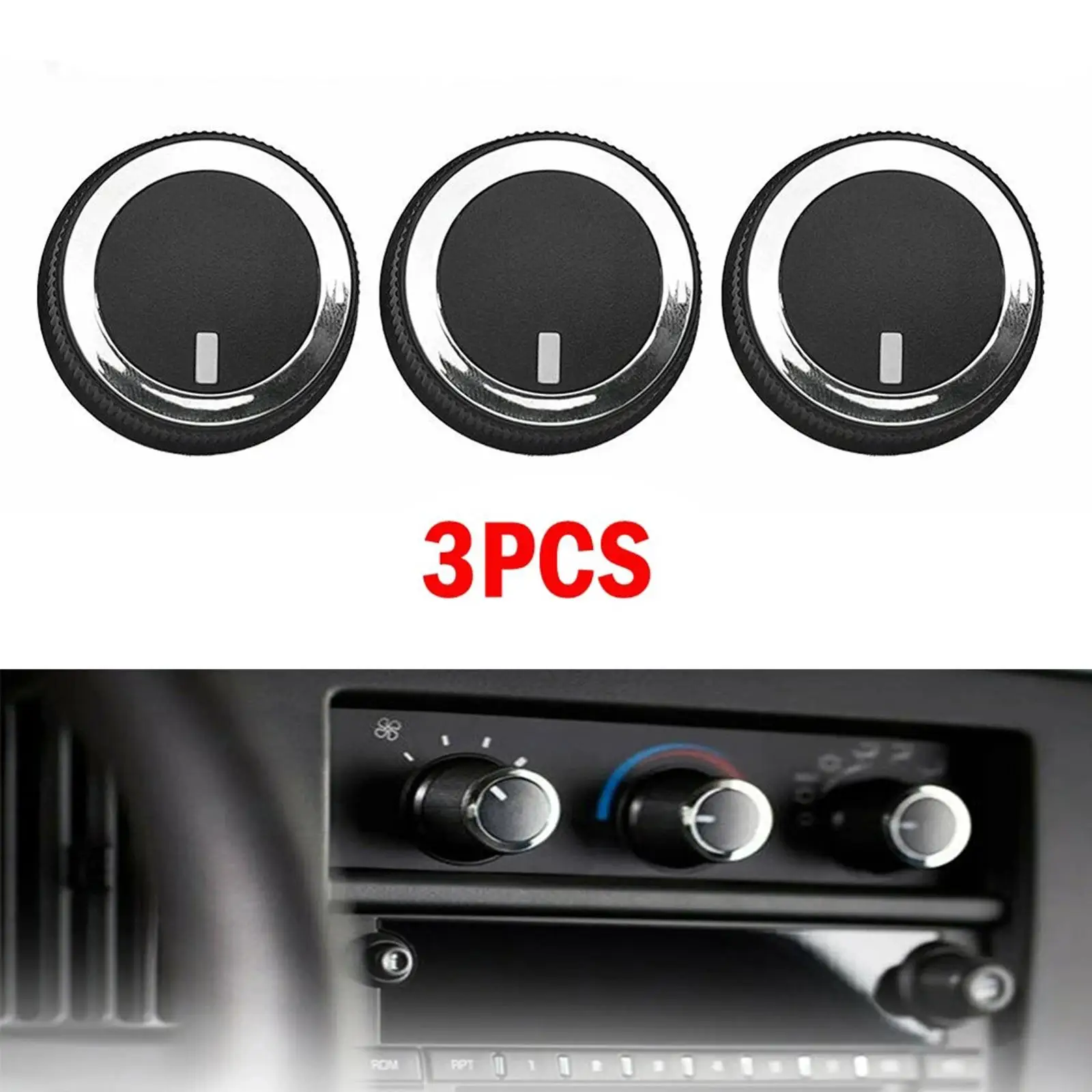 Set of 3Pcs   Temperature Switch Knob 84793085 for Express 2500 3500 ,Bl k