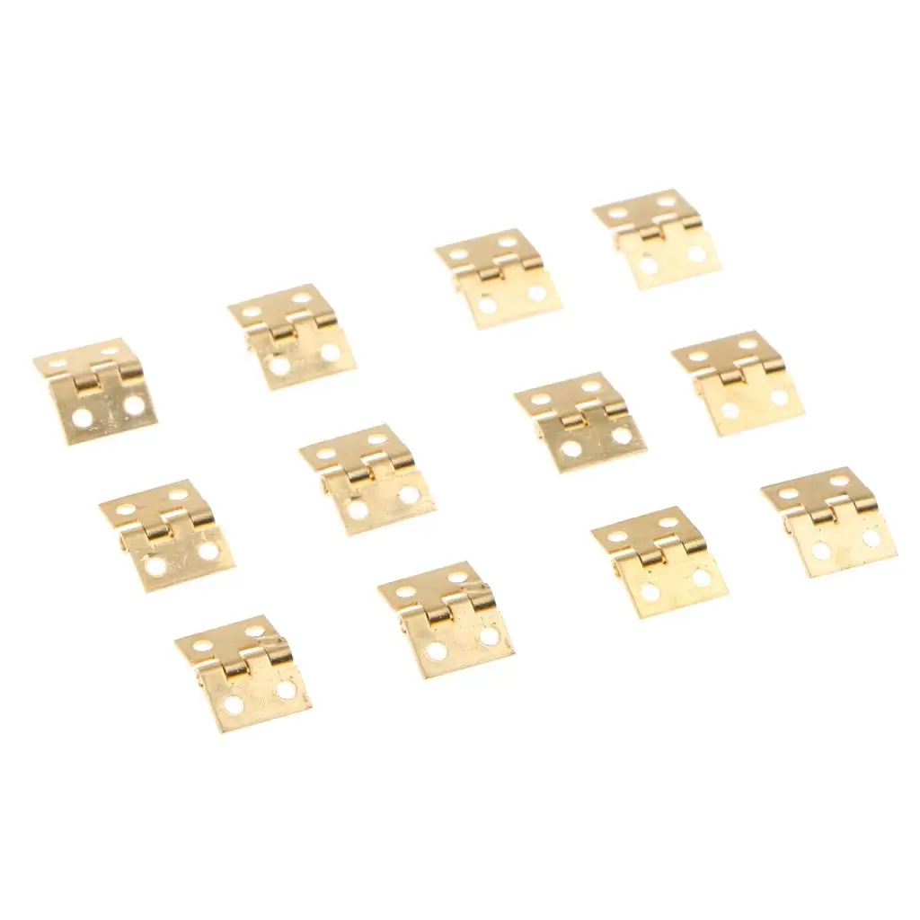 12 Hinges Retro Brass Hinges  for Wooden Box Jewelry Chest Box