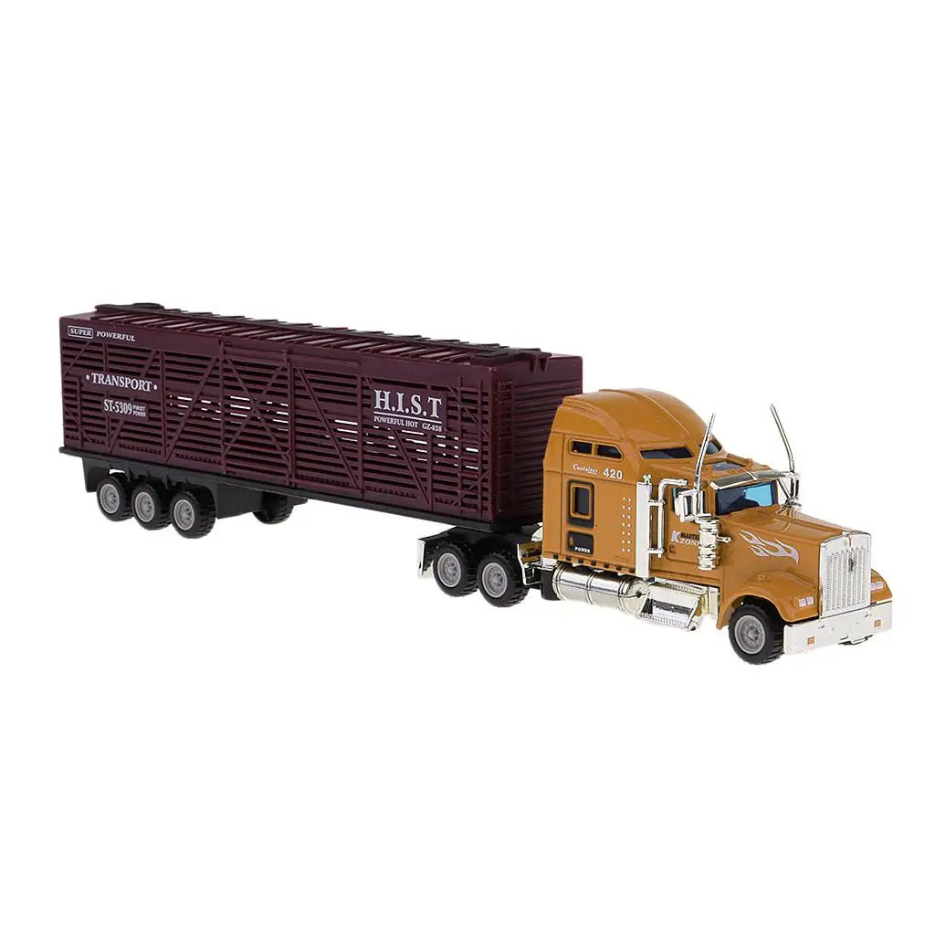 1:65 Metal Diecast Vehicle Toy Heavy Transport Truck 27cm Model Car