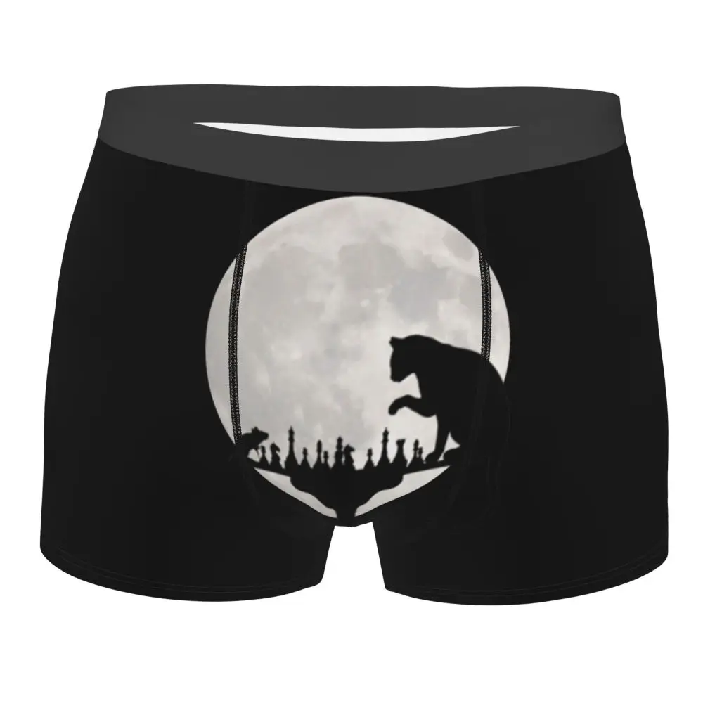 Men Boxer Briefs Shorts Panties Cat And Rat Playing Chess Breathable Underwear Intellectual Game Player Male Funny Underpants red boxers