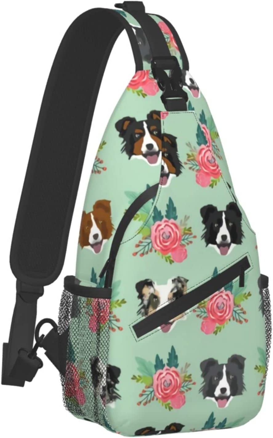 Border Collie Florais Cães Floral Cruz Peito