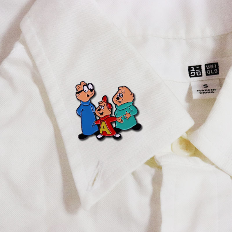 Klassische Cartoon Alvins X Die Chipmunkss Emaille Pin Rucksack Pins Abzeichen Brosche Schmuck Geschenke – Detail 2