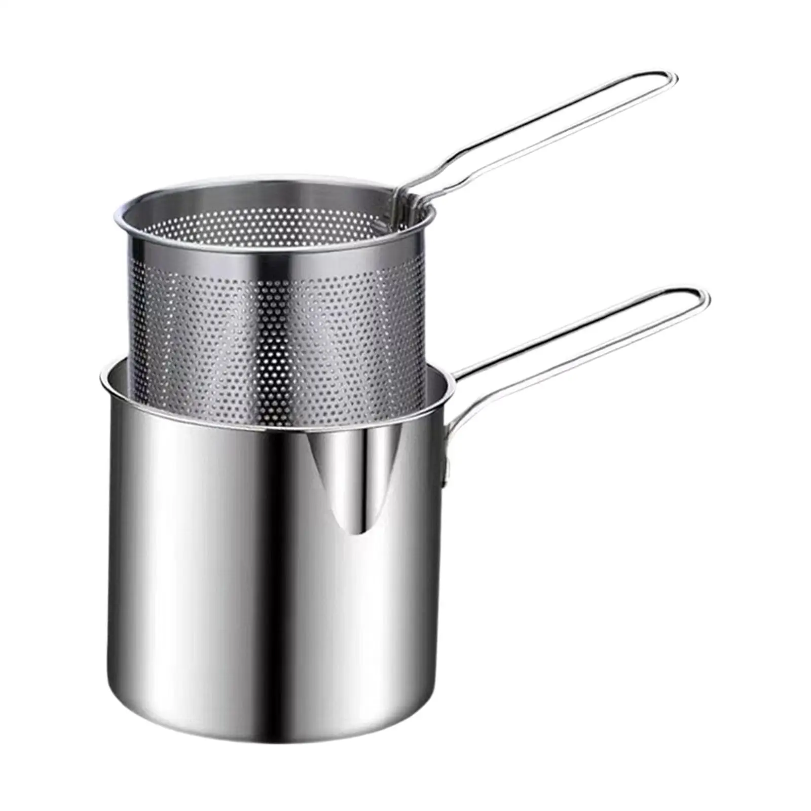 Deep Fryer Pot with Strainer Detachable for Tempura French Fries Outdoor