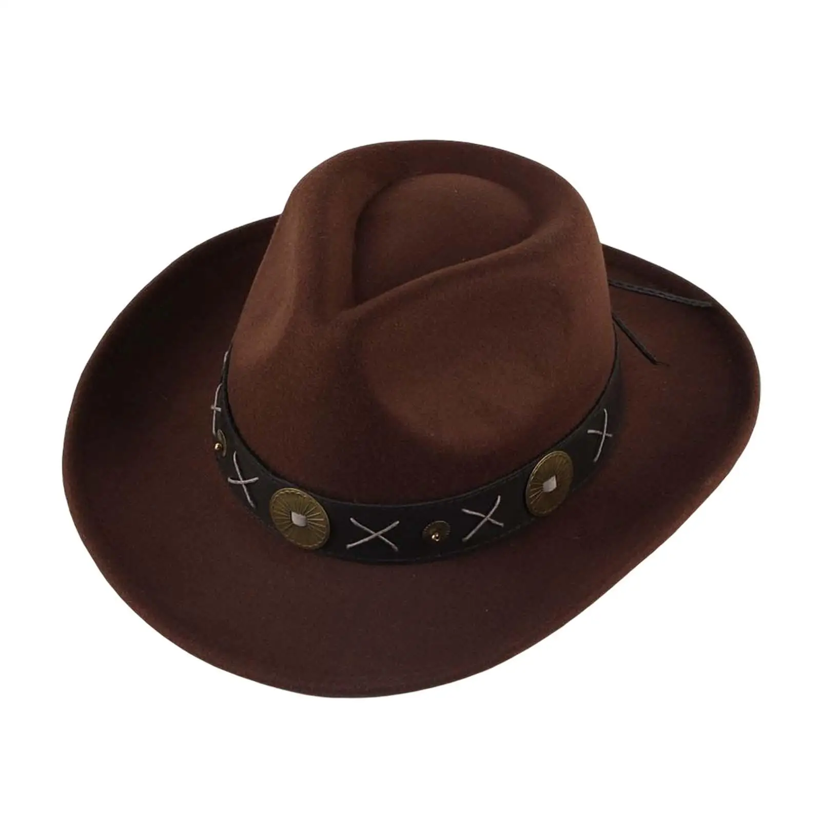 Cowboy Hat Novelty Comfortable Decor Sunhat Breathable Wide Brim Casual Cowgirl Hat for Women Men Travel Carnival Party