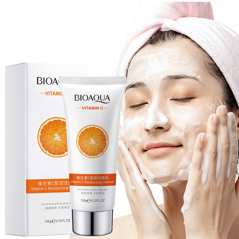 Best of BIOAQUA Vitamin C Facial Cleanser Deeply Cleansing Oil Control Moisturizing Blackhead Removal Skin Care Face Wash Foam Cleanser Reviews & Tips