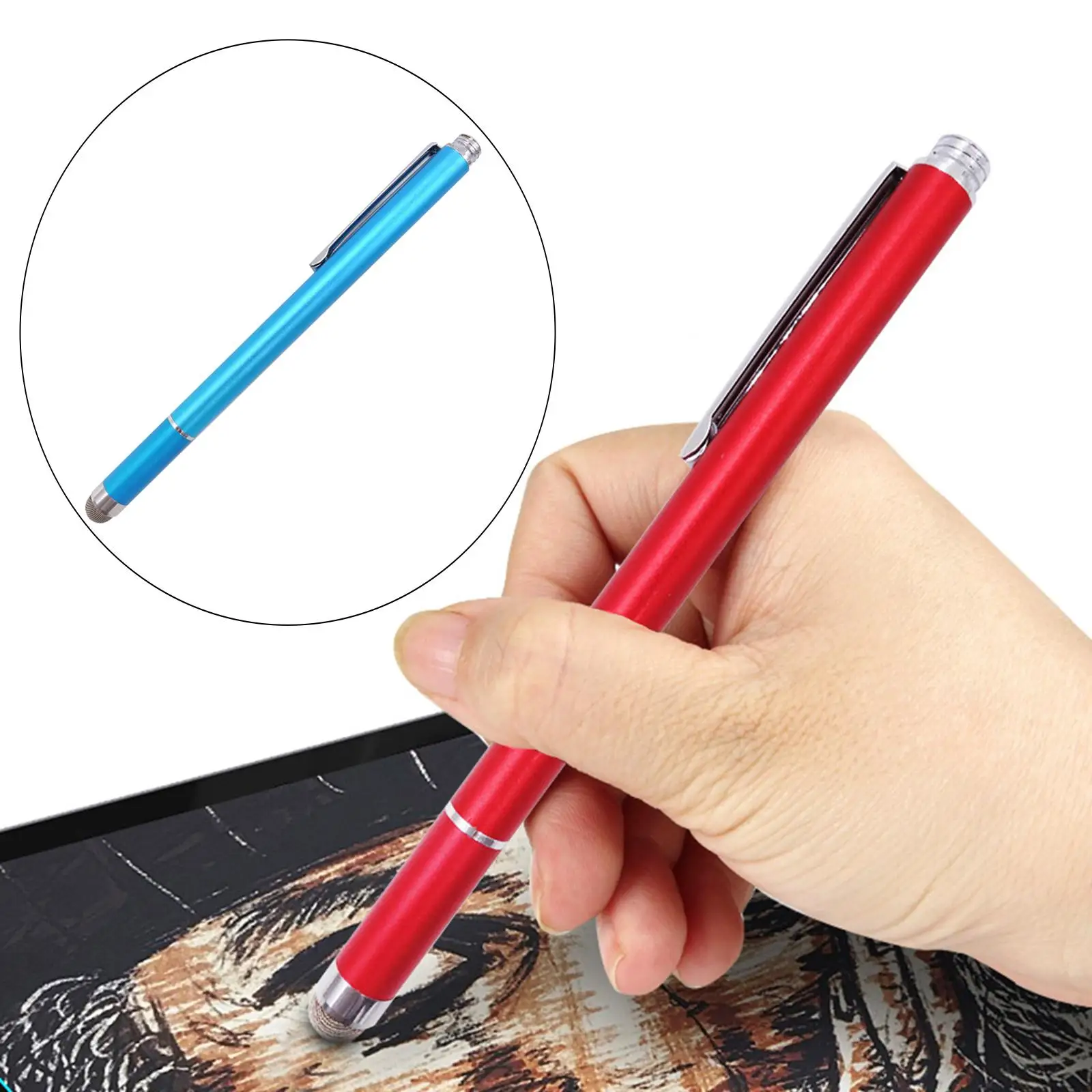 2 in 1 Stylus Pens Touch Screens Touch Devices Tablets Replaceable Computers Capacitive Stylus for Smartphones Gaming Study