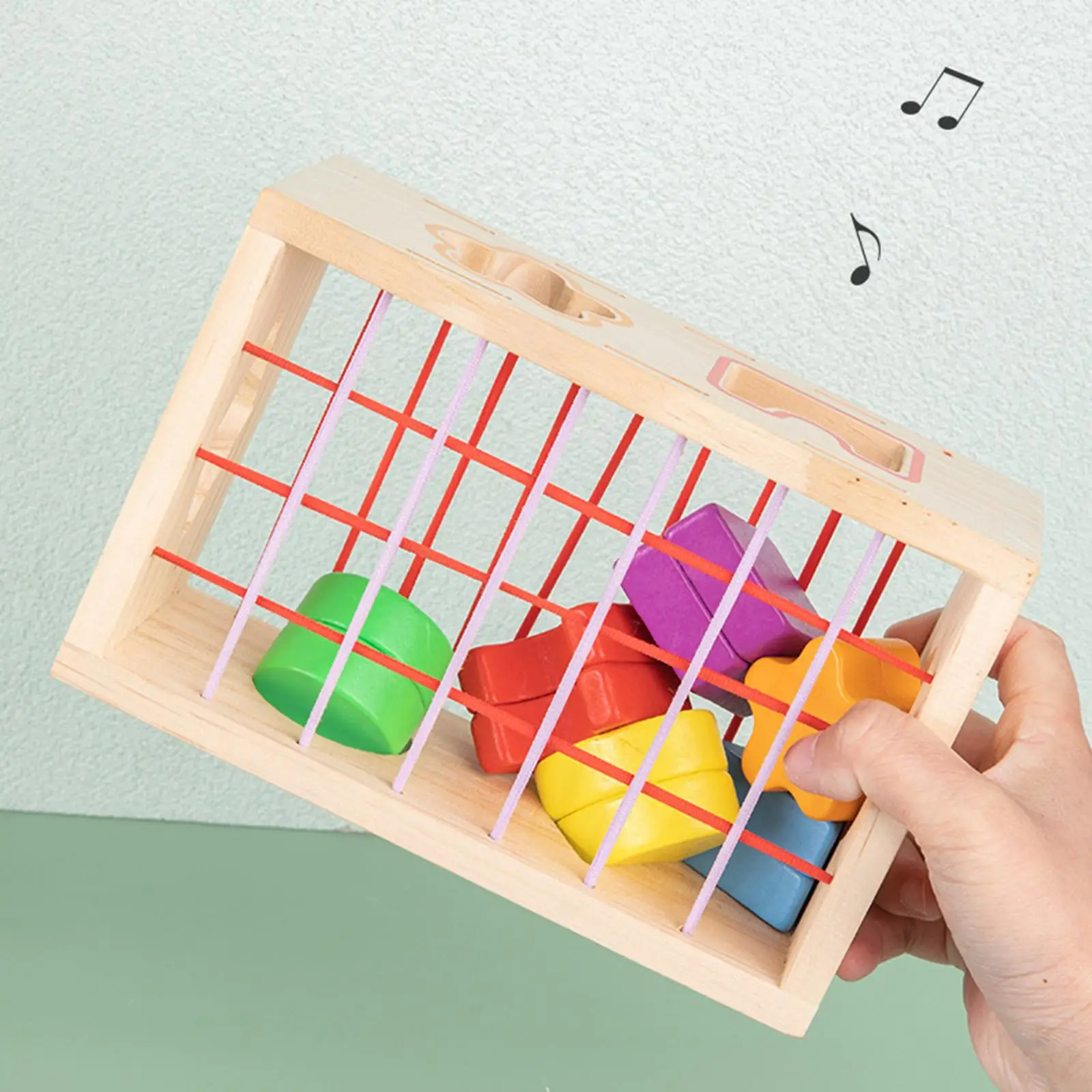 Wooden Sensory Bin Montessori Construction Fun Knowledge Plug-In Box Color Sensory Cognition Puzzle Shape Sorting Cube Preschool