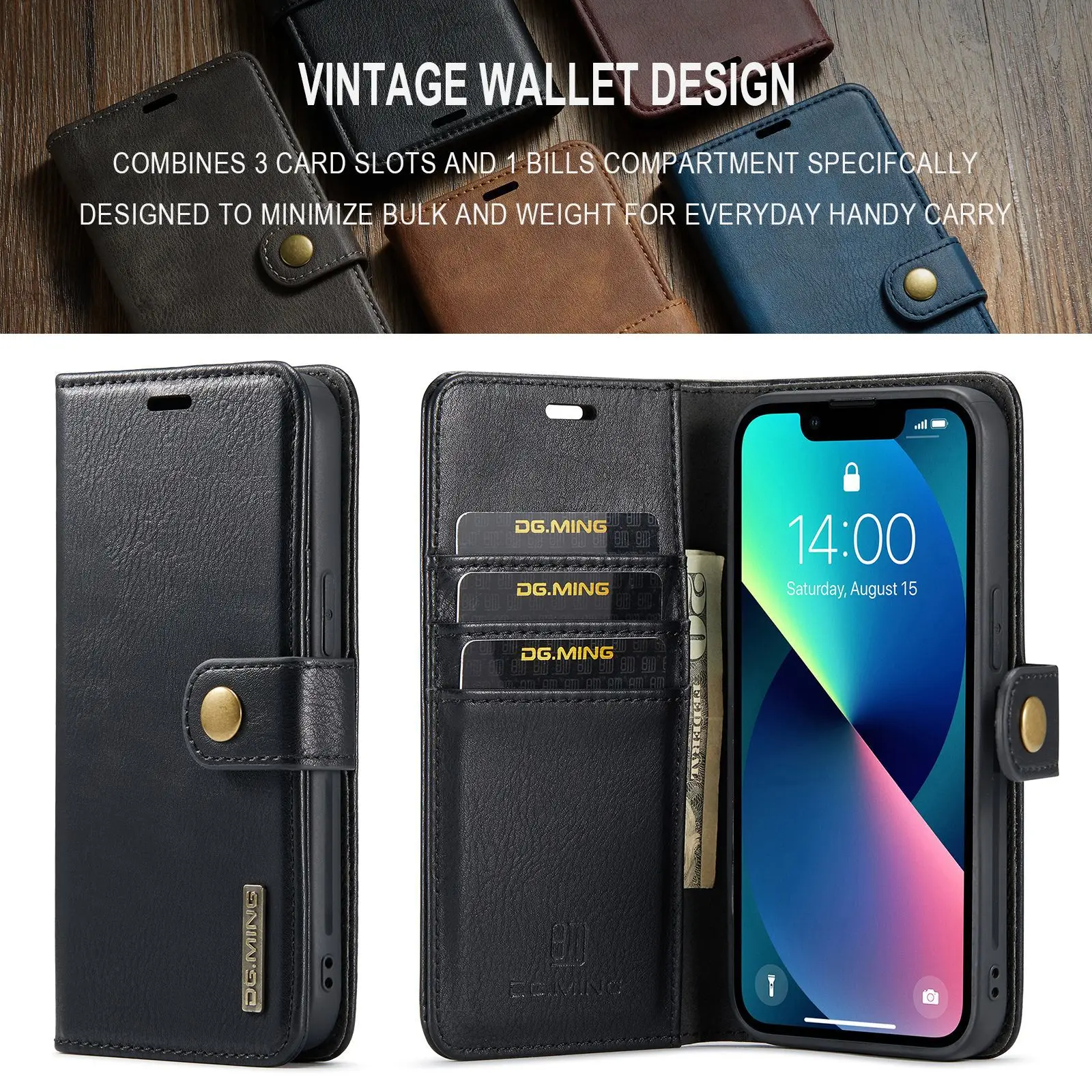 iphone 12 mini cover case Leather wallet phone case for iPhone 14 Pro 13 mini 12 Pro max 11 X XR XSmax 8Plus 7 6s 5s Magnetic split phone cover iphone 12 mini lifeproof case