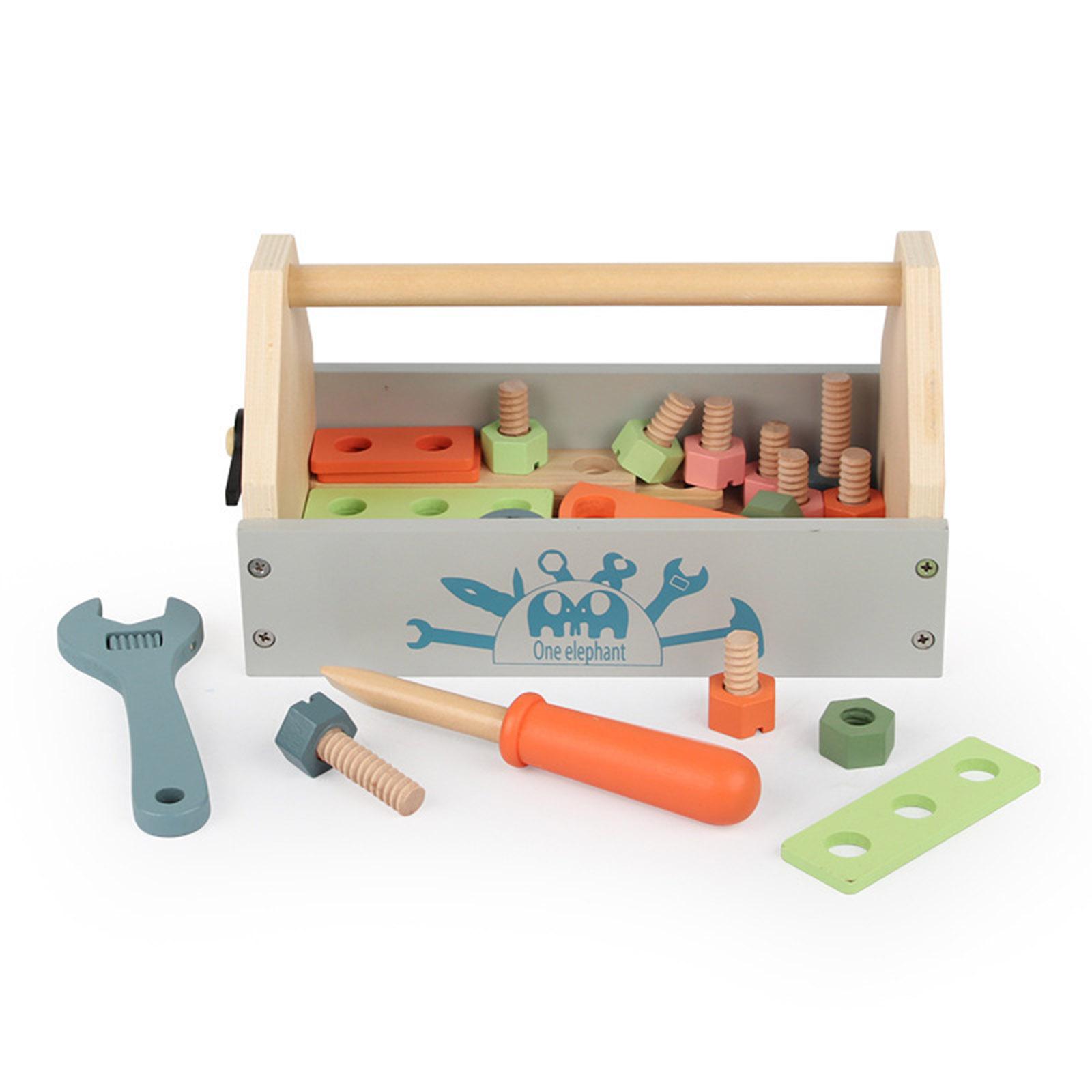 Wooden Screw Block Toy Kids Wooden Manipulative with Screws & Screwdriver-Fun Fine Motor Development Activity for Boys & Girls
