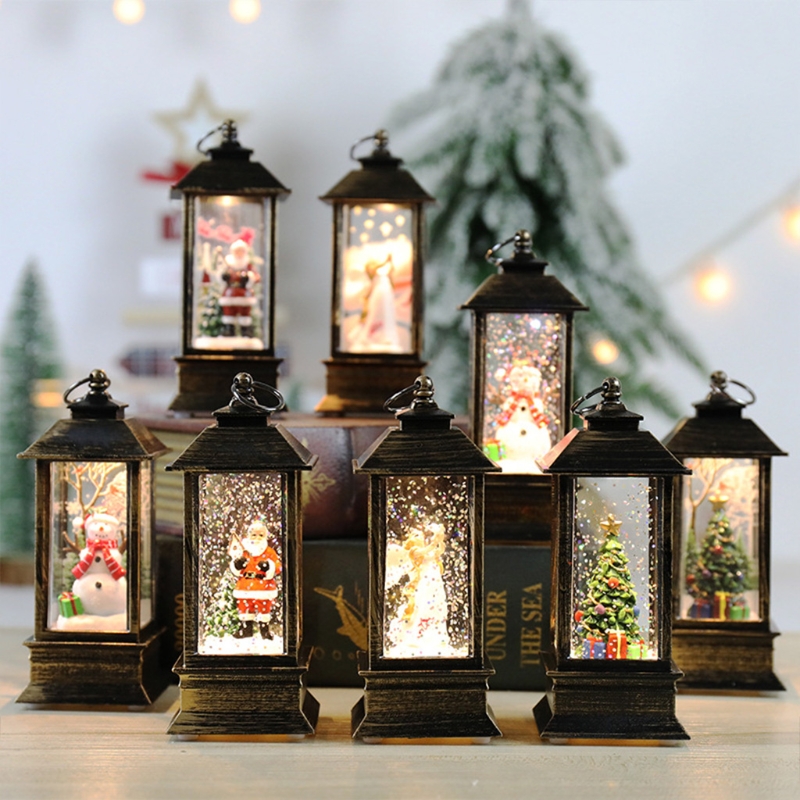 battery operated christmas snow globes